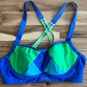 VSX Vibrant Blue and Lime Sports Bra